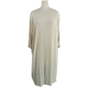 Altar Houseline Dress Jersey Knit Batwing Dolman Cream Size Small